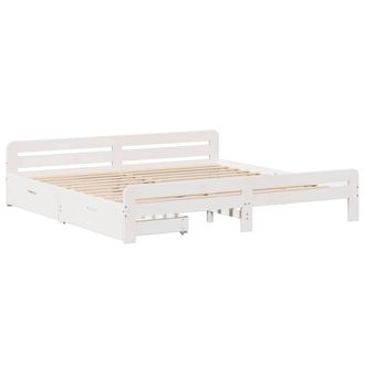 Berkfield Home Full Bed frame without Mattress White 200x200 cm Solid Wood Pine