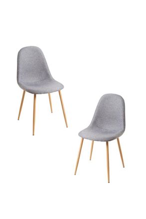 Regalos Miguel Packs Sillas Comedor - Pack 2 Sillas Teok Tela - Gris Claro