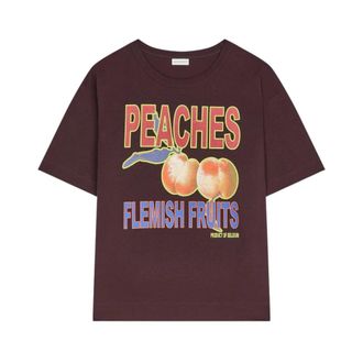 Dries Van Noten Camiseta estampada de algod&oacute;n - Tops - Mujer - Rojo - S