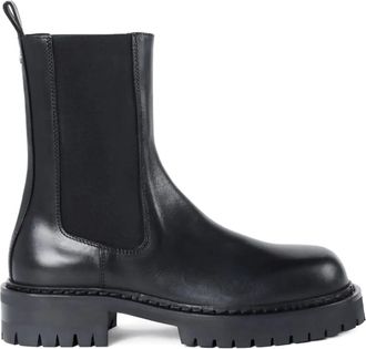 Ann Demeulemeester elastic-panel leather boots - women - Calf Leather/Calf Leather/Rubber - 35 - Black