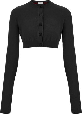 Ferragamo cropped long-sleeve cardigan - women - Cashmere/Polyamide/Elastane - L - Black