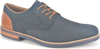 Rieker Blue Print Geklede Schoenen - Heren - Veterschoenen - Blauw - 44 EU - Leer - Schoenen