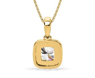 The Diamond Store Beatrice Cushion Cut Lab Diamond Pendant Necklace 1.38ct in 18K Yellow Gold F/VS1
