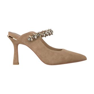 Alma En Pena D&eacute;collet&eacute; Slingback con Cinturino di Strass - - Shoes - Donna - Marrone - 39 EU