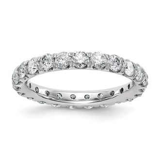 Diamond2Deal 14k White Gold Lab Grown Diamond Eternity Wedding Band Ring 2Ct Clarity- VS Color- D-E