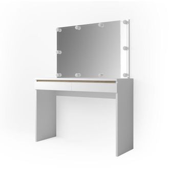 Vicco Tavolo da toeletta Emma, Bianco, 120 cm con illuminazione a led Vicco