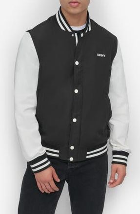 DKNY Varsity Jacket in Black at Nordstrom Rack, Size Xx-Large