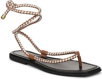 Veronica Beard Carmina Ankle Wrap Sandal in Hazelwood/Ecru at Nordstrom, Size 11