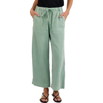 Bella Dahl Easy Pocket Crop Wide Leg Pants in Oasis Green at Nordstrom, Size X-Large