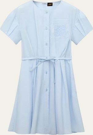 Loewe x Paulas Ibiza Puff-Sleeve Pleated Shirtdress