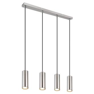 Netlighting Robby Bar Pendant Ceiling Light Nickel Matt 4x GU10 in Grey
