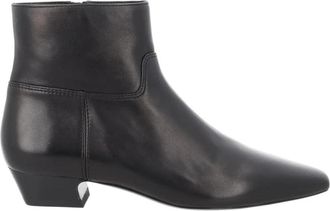 Stuart Weitzman Puntige Enkellaarsjes - Dames - Cowboylaarzen - Zwart - 38 EU - Leer - Schoenen