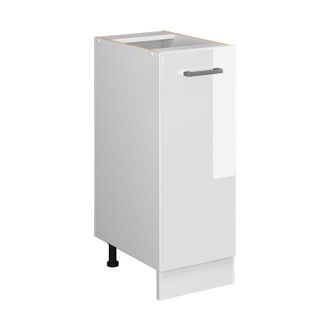 Vicco Armadio cucina dispensa alto R-Line, Bianco lucido, 30 cm senza piano di lavoro, Vicco