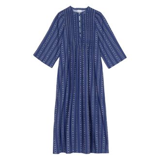 APOF Ingrid Kleid - Dames - Casual kleedjes - Blauw - L - Katoen - Kleedjes