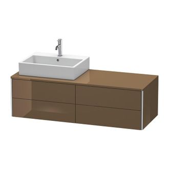 Duravit Mueble De Pared Duravit Xsquare 140.0 X 54.8 Cm, 4 Cajones Xs4913l, Color (frente/cuerpo): Marr&oacute;n Oliva Laca Alto Brillo - Xs4913l6161