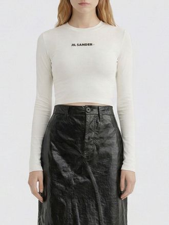 Jil Sander Top crop in tessuto tecnico con logo Jil Sander
