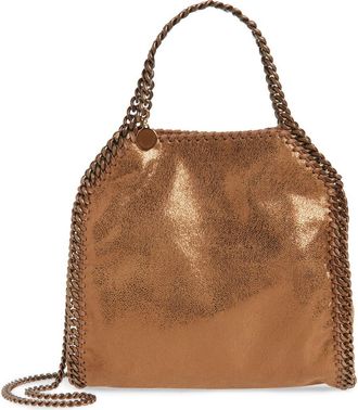 Stella McCartney Mini Falabella Shiny Dot Faux Leather Crossbody Bag in 8200 Bronze at Nordstrom