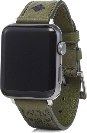 MCM Apple Watch Band in Visetos- M/L in Green at Nordstrom