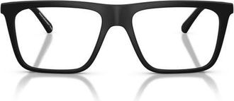 Emporio Armani 54mm Square Optical Glasses in Matte Black /Clear at Nordstrom