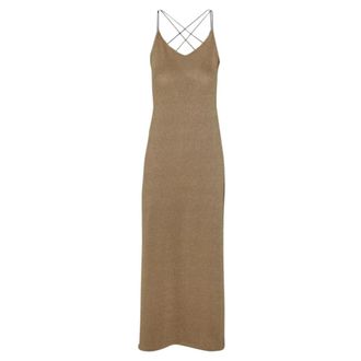 Beliza Kalia Jurk - Dames - Maxi kleedjes - Bruin - L - Leer - Kleedjes