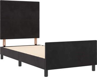 vidaXL Bed Frame with Headboard Black 80 x 200 cm Velvet Vidaxl