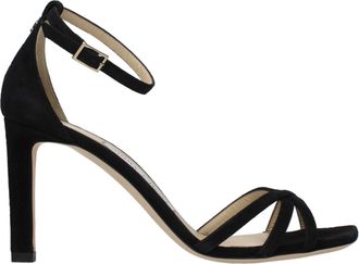 Jimmy Choo London Black Leather Stiletto Heel Womens Sandals