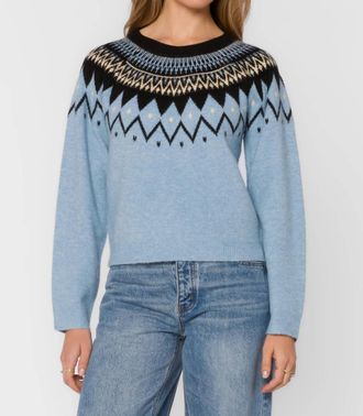 Velvet Heart Delvine Knit Sweater In Blue Mist/ Black Nordic