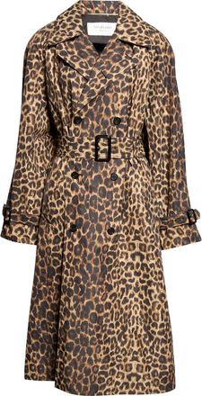 Saint Laurent Leopard Print Nylon Trench Coat at Nordstrom, Size 40