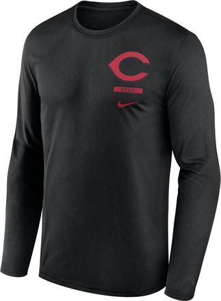 Nike Cincinnati Reds 2-Hit Legend Nike Mens Dri-FIT MLB Long-Sleeve T-Shirt in Black | NKGT00ARED-0ZZ