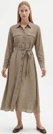 Exquise Clio Midi Shirt Dress in Brown Patterned at Nordstrom, Size X-Small