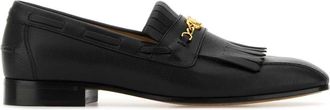 Valentino Garavani Mens Black Leather Vlogo Signature Loafers - Size EU 40