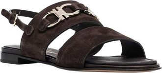 Ferragamo Gancini Suede Sandal