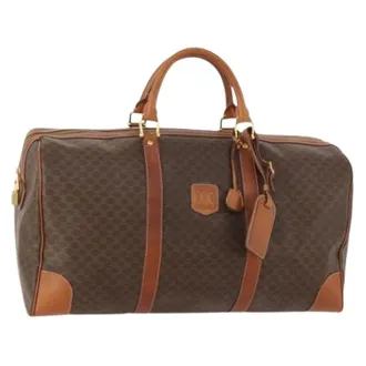 Celine Pre-owned Weekend Bags, unisex, Brown, Size: ONE SIZE Pre-owned Vintage macadam boston bag
