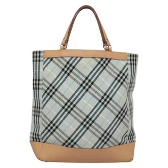 Burberry Tweedehands Canvas handtassen - Dames - Vintage Shopper - Blauw - ONE Size - Leer - Vintage