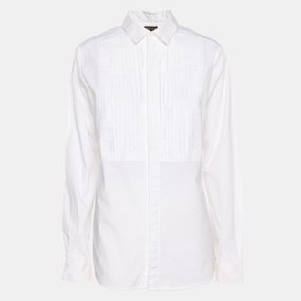 Roberto Cavalli White Cotton Button Front Shirt