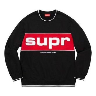 SUPREME Piping Crewneck Black SUP-FW19-658
