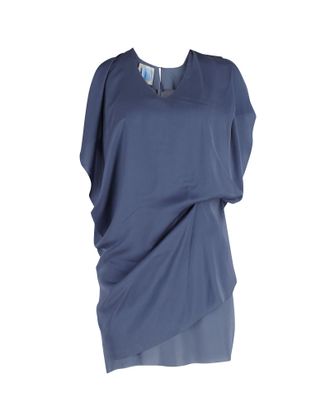Acne Studios Acne Studios Mallory Overlay Mini Casual Jurk in Marineblauw Polyester
