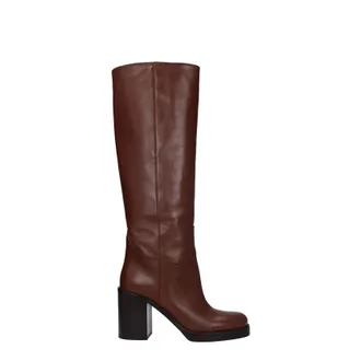 Prada Boots Frauen Leder braun/Cognac