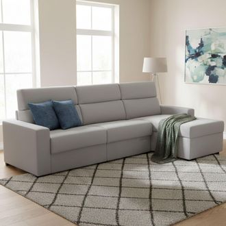 Dmora Sof&aacute; Cama Con Chaise Longue Pusiano, Desenfundable, Contenedor Hecho En Italia, Hidr&oacute;fugo, Multiposici&oacute;n, 280x160 Cm Gris