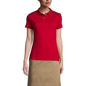Lands End School Uniform Short Sleeve Feminine Fit Interlock Polo Shirt in Red at Nordstrom, Size Xx-Small