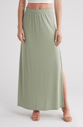 Go Couture Rib Maxi Skirt in Sage at Nordstrom Rack, Size X-Large