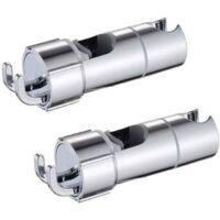 OEM Soporte De Ducha Cromado Ajustable Con 2 Ganchos, Apto Para Barras De Ducha De 18 A 25 Mm, Soporte De Pared Para Ducha Fabricado En Abs. - Crezuo