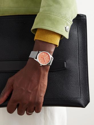 NOMOS Glashütte Club Campus Hand-Wound 38.5mm Stainless Steel and Suede Watch, Ref. No. 725