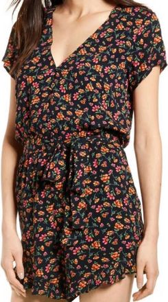 Lost + Wander Party Til Dawn Romper In Black Floral