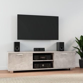 vidaXL Vidaxl - Mobile per tv Grigio Cemento 140x40,5x35 cm Legno Multistrato
