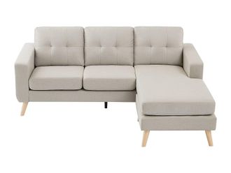 VENTE-UNIQUE.COM Sof&aacute; rinconera tela beige