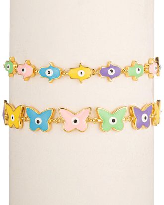Eyecandy LA Eye Candy La The Luxe Collection Hamsa & Butterfly Bracelet Set