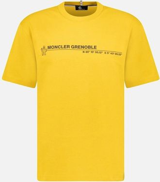 Moncler Mens Moncler Grenoble Logo Cotton Jersey T-Shirt in Yellow - Size: 40