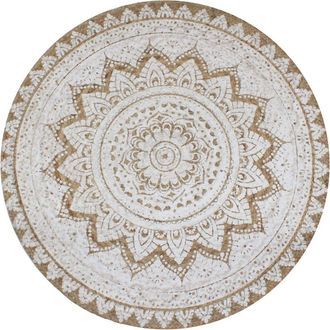 vidaXL Vidaxl - Tappeto In Juta Intrecciata Con Stampa 150 Cm Rotondo