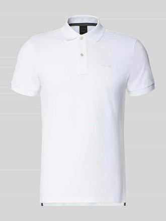 Geox Slim Fit Poloshirt mit Logo-Stitching in Weiss, Gr&ouml;&szlig;e XXXL